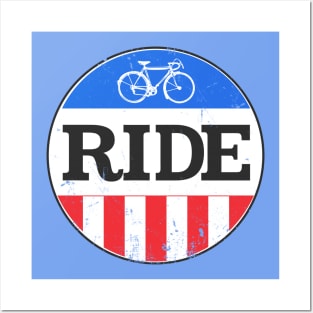 Vintage Ride Bicycle Logo Posters and Art